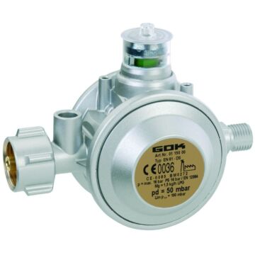 GOK Gasregler 1,5kg/h, 50mbar, KLFxG1/4LH ÜDS
