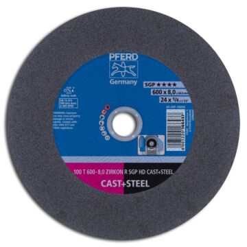 PFERD TRENNSCHEIBE SGP HD CAST+STEEL 100 T600-8,0 ZIRK R / 60, PFERD TOOLS