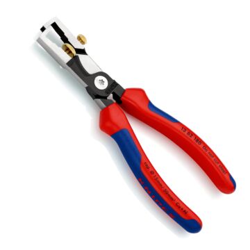 KNIPEX Abisolier-/Kabelschere 180mm, poliert, mit Kunststoffgriff