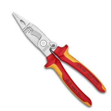 KNIPEX Elektro-Installationszange verchromt 200 mm VDE ohne Öffnungsfeder
