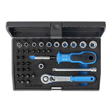 GEDORE Steckschlüssel-Garnitur 1/4" 37-teilig, D20 Kau-20