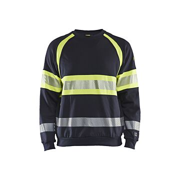 BLAKLÄDER Multinorm Sweatshirt 3459 marine/HighVis gelb