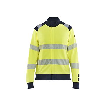 BLAKLÄDER Damenmultinormsweatshirt + Reiß. Warngelb/Marine