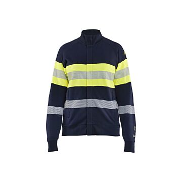 BLAKLÄDER Damenmultinormsweatshirt + Reiß. Marine/ Warngelb