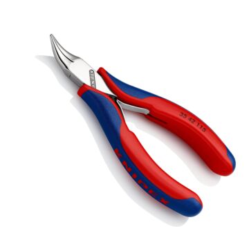KNIPEX Elektronik-Greifzange 115mm flach-runde Backen, gebogen