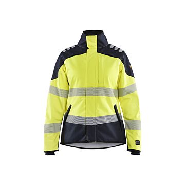 BLAKLÄDER Damen Multinorm Softshell Arbeitsjacke Warngelb/Marine