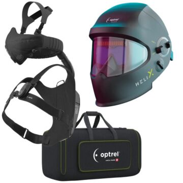 OPTREL Ready to weld package helix quattro schwarz Schweisshelm und swiss air mit control panel