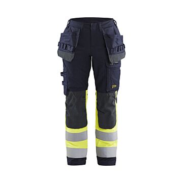BLAKLÄDER Damen Multinormbundhose 7185 marine/HighVis gelb (Arbeitshose) 