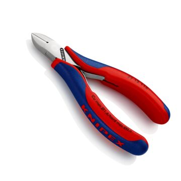 KNIPEX Elektronik-Seitenschneider 115mm mit Facette und Drahtkl., runder Kopf