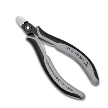 KNIPEX Präzisions-Elektronik-Seitenschneider ESD 125mm ohne Facette, runder Kopf Nr. 79 22 125
