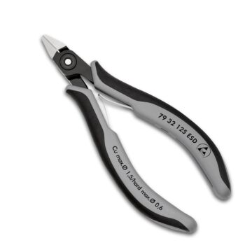 KNIPEX Präzisions-Elektronik-Seitenschneider ESD 125mm sehr kl. Facette, spitzer Kopf Nr. 79 32 125