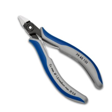 KNIPEX Präzisions-Elektronik-Seitenschneider 125mm ohne Facette, spitzer Kopf Nr. 7942-125