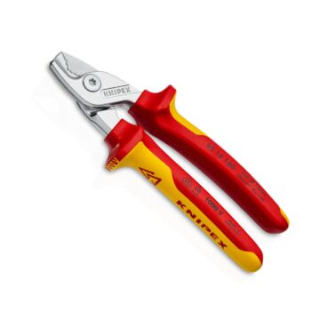KNIPEX Kabelschere VDE Mehrkomponetnen-Griffe, 160mm, schlanke Kopfform