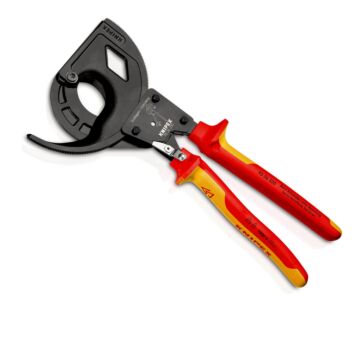 KNIPEX Kabelschneider Ratsche 320mm, VDE, 2-Komponenten-Griffe