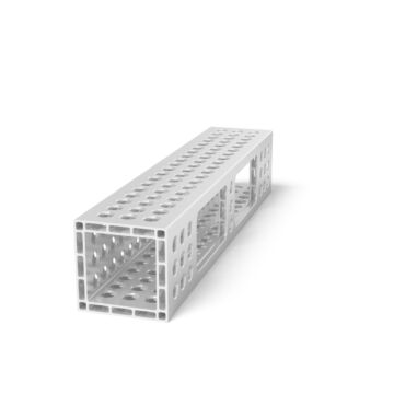 SIEGMUND Alu Profil U-Form 500x100x100mm, 25mm Raster, Aluminium