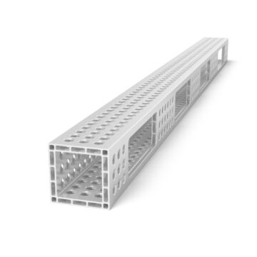 SIEGMUND Alu Profil U-Form 1500x100x100mm, 25mm Raster, Aluminium