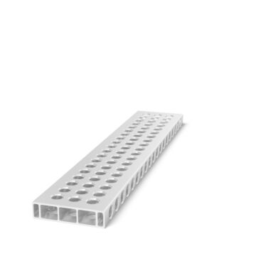 SIEGMUND Alu Profil Anschlag 500x100x24mm, 25mm Raster, Aluminium