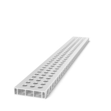 SIEGMUND Alu Profil Anschlag 800x100x24mm, 25mm Raster, Aluminium