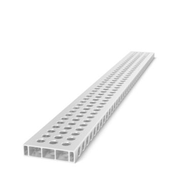 SIEGMUND Alu Profil Anschlag 1000x100x24mm, 25mm Raster, Aluminium