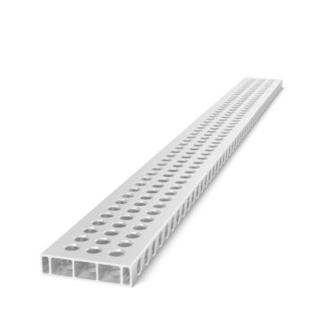 SIEGMUND Alu Profil Anschlag 1200x100x24mm, 25mm Raster, Aluminium