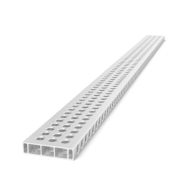 SIEGMUND Alu Profil Anschlag 1500x100x24mm, 25mm Raster, Aluminium