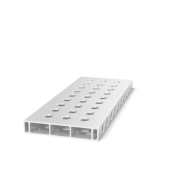 SIEGMUND Alu Profil Anschlag 500x200x36mm, 50mm Raster, Aluminium
