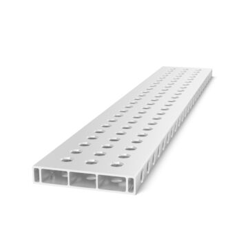 SIEGMUND Alu Profil Anschlag 1200x200x36mm, 50mm Raster, Aluminium