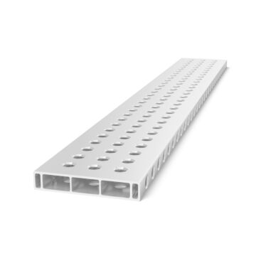 SIEGMUND Alu Profil Anschlag 1500x200x36mm, 50mm Raster, Aluminium