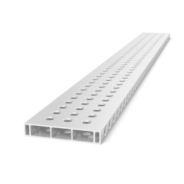 SIEGMUND Alu Profil Anschlag 2000x200x36mm, 50mm Raster, Aluminium