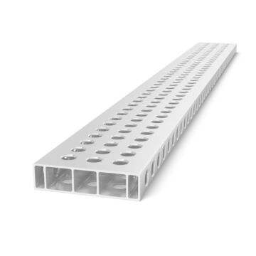 SIEGMUND Alu Profil Anschlag 2000x200x50mm, 50mm Raster, Aluminium