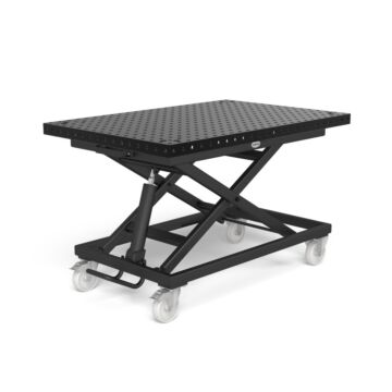 SIEGMUND Mobiler Hubtisch 500 Kilogramm inklusive Basic Platte, 1200x800mm System 16