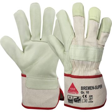 HASE Handschuh Rindnarbenleder Bremen Super (Arbeitshandschuh) 