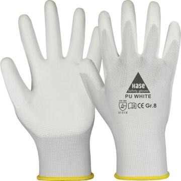 HASE Montagehandschuh PU weiß (Arbeitshandschuh) 