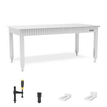 SIEGMUND Werkbank mit Aluminium Tischprofilen 2000x1000 mm inklusive Zubehör System 16
