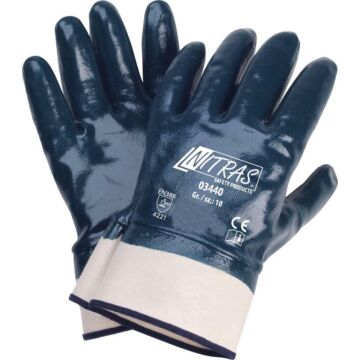 NITRAS Nitrilhandschuh blau Stulpe vollbeschichtet (Arbeitshandschuh) 