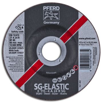 PFERD SCHRUPPSCHEIBE, GEKRÖPFT E 115-4,1MM A24R SG - (STAHL), PFERD TOOLS
