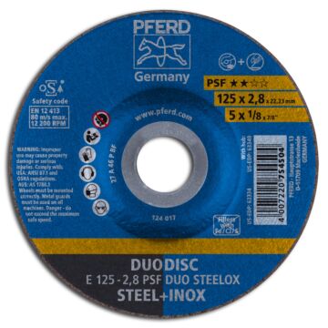 PFERD KOMBISCHLEIFSCHEIBE DUODISK E 125-2,8 A46PPSF-INOX-DUO, PFERD TOOLS