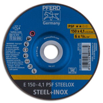 PFERD SCHRUPPSCHLEIFSCHEIBE 150-4,1 A30 M PSF-INOX/22,23 - (INOX), PFERD TOOLS