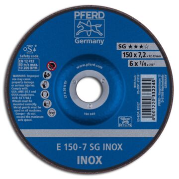 PFERD SCHRUPPSCHEIBE INOX E 150X7X22,23 MM NR. 62222730, PFERD TOOLS