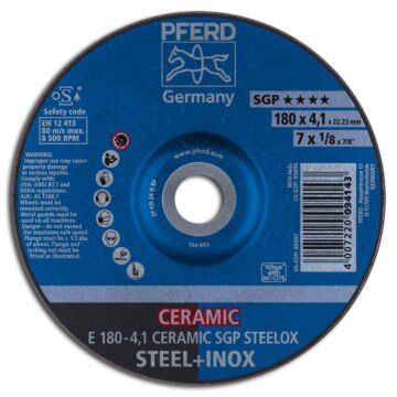 PFERD SCHRUPPSCHEIBE E 180-4,1 CERAMIC SGP STEELOX NR. 62100180, PFERD TOOLS