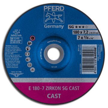PFERD SCHRUPPSCHEIBE E 180-7 ZIRKON SG CAST NR. 62217738, PFERD TOOLS