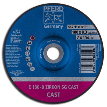PFERD SCHRUPPSCHEIBE E 180-8 ZIRKON SG CAST NR. 62217747, PFERD TOOLS