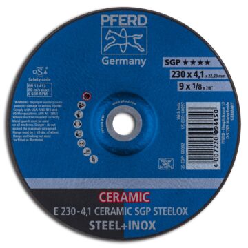 PFERD SCHRUPPSCHEIBE E 230-4,1 CERAMIC SGP STEELOX NR. 62100230, PFERD TOOLS