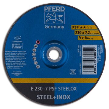 PFERD SCHRUPPSCHEIBE E 230-7 PSF STEELOX NR.62023640, PFERD TOOLS