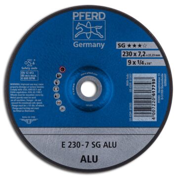 PFERD SCHRUPPSCHEIBE ALU E 230-7 A24N SG-ALU/22,23, PFERD TOOLS