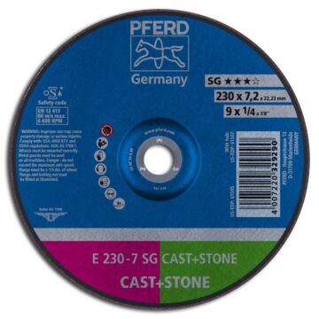 PFERD SCHRUPPSCHEIBE E 230-7 SG CAST+STONE NR. 62914720, PFERD TOOLS