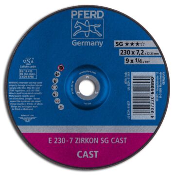 PFERD SCHRUPPSCHEIBE E 230-7 ZIRKON SG CAST NR. 62223738, PFERD TOOLS