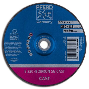 PFERD SCHRUPPSCHEIBE E 230-8 ZIRKON SG CAST NR. 62223747, PFERD TOOLS