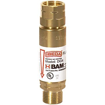 IBEDA Sicherheitseinrichtung nach EN 730 und EN 5175 DGN - Brenngas (F), G3/8LH - links