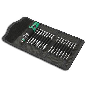 WERA Bit-Sortiment Kraftform Kompakt 60 17-teilig, in Falttasche Rapidaptor Schnellwechsel, Hex-Plus Technologie